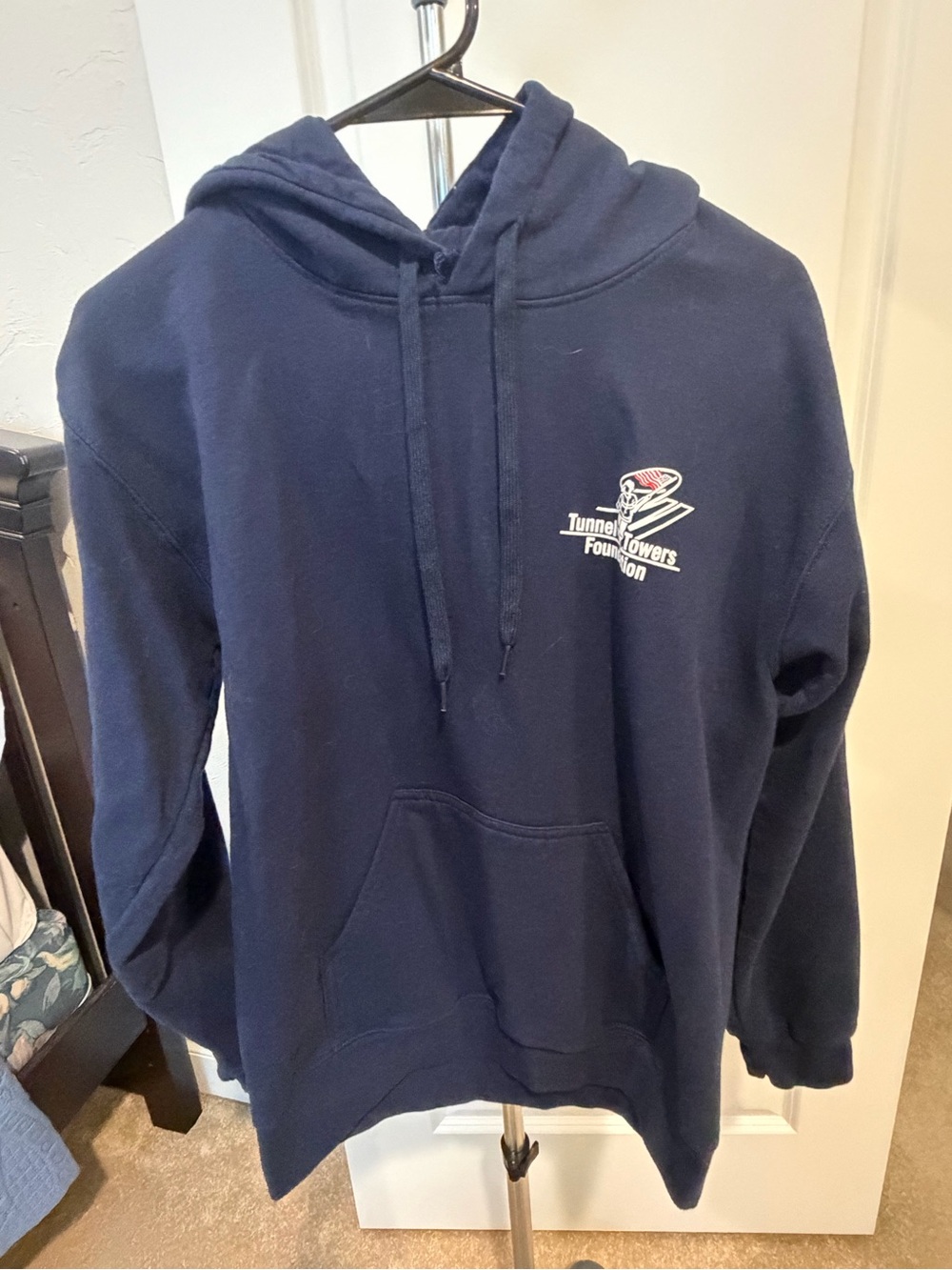 Source Unknown Navy Pullover Hoodie with Small Chest Logo